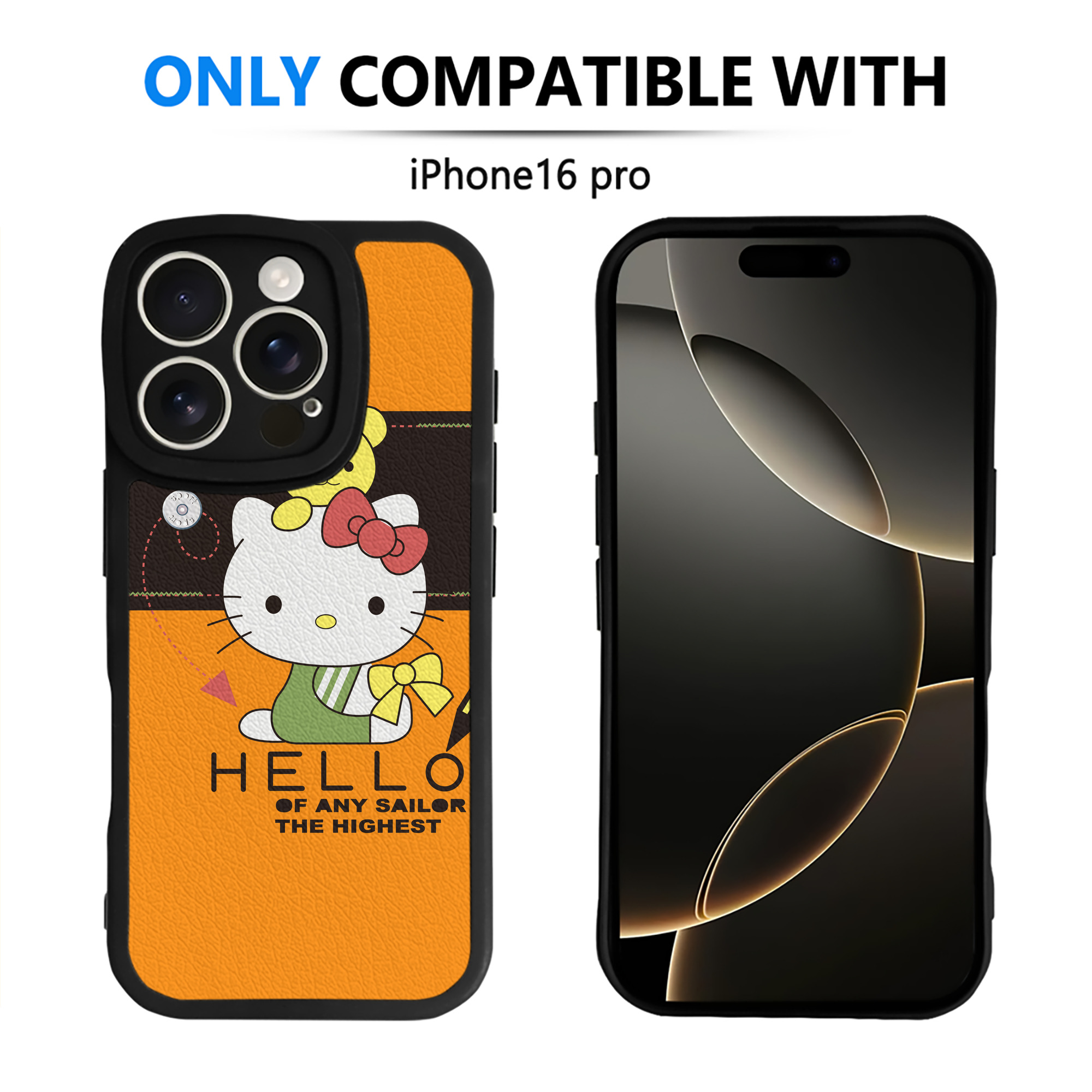 （画像用） Hello Kitty ハローキティ 【iPhone 16シリーズ対応】シリコンスマホケース（レザー調） 材質：シリコン